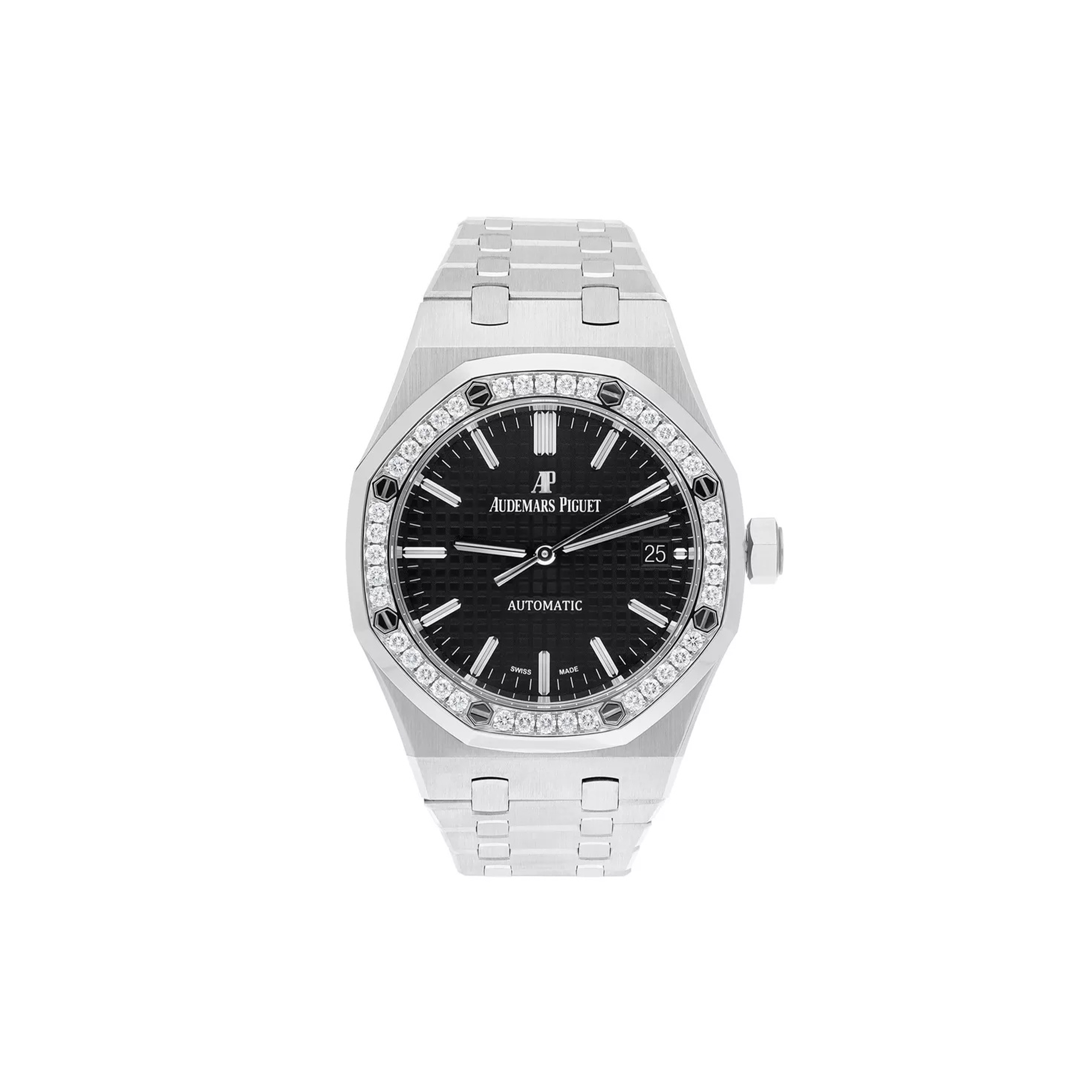 audemars p*g*et royal oak ladies 37 automatic Di*m*nd bezel watch 15451st.zz.1256st.01